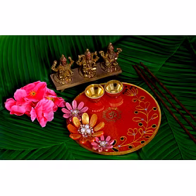 Red Resin Flower with 3D Design Ethnic & Festive Decoration