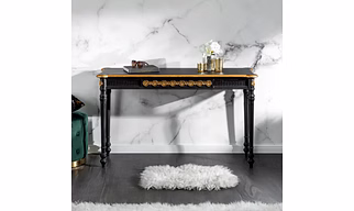 Curves & Carvings Teak Wood Traditional Indian Console Table