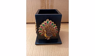 Peacock Pen Stand Black