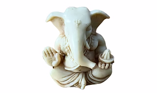 Plain White Lord Ganesha Idol