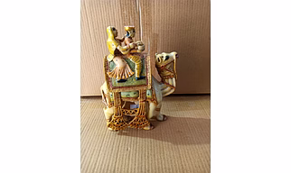 Decorative Camel with Rajasthani Couple Figurine