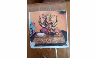 Lord Ganesha Figurine with Diya Stand