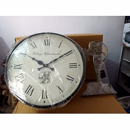 platform iron clock 12"
