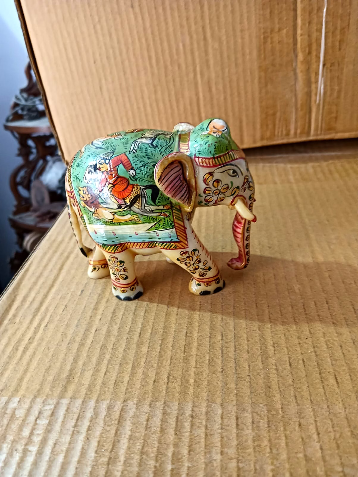resin elephant miniature painted