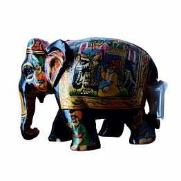 wood elephant special painted down trunk