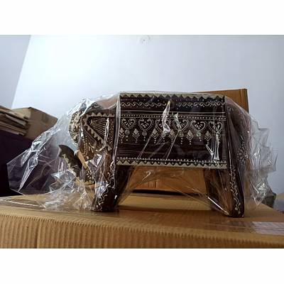wooden elephant stool