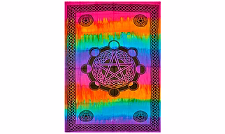 Pentagram with tie-dye Tapestry