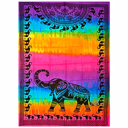 cotton printed tapestry with tie-dye