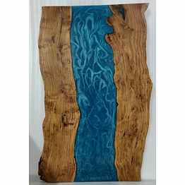 epoxy resin coffee table in acacia solid wood