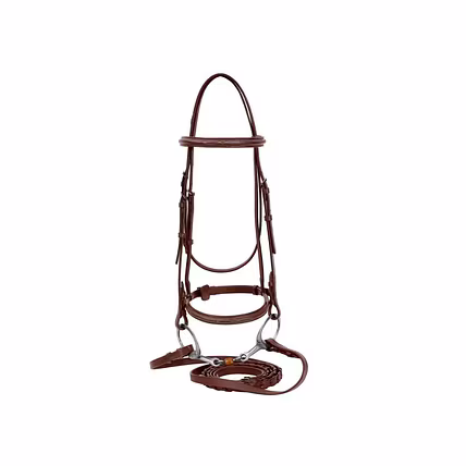 WCD Bellatrix Heritage Raised Snaffle Bridle with Laced Reins-2