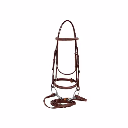 WCD Bellatrix Heritage Raised Snaffle Bridle with Laced Reins-3