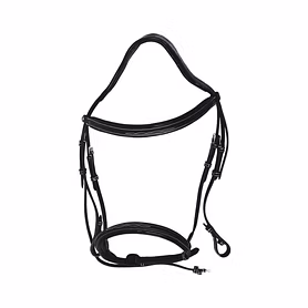 WCD Bellatrix Luxe Mono Crown Fancy Bridle with Patent Leather Piping and Laced Reins