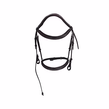 WCD Bellatrix Luxe Mono Crown Fancy Bridle with Patent Leather Piping and Laced Reins-1