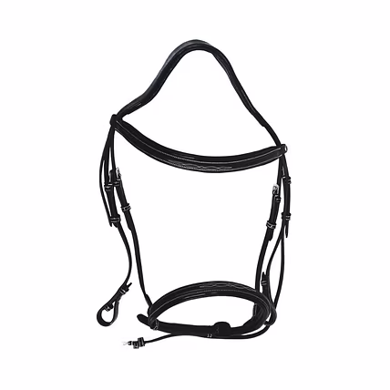 WCD Bellatrix Luxe Mono Crown Fancy Bridle with Patent Leather Piping and Laced Reins-2