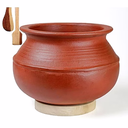 handmade clay red handi| rice pot