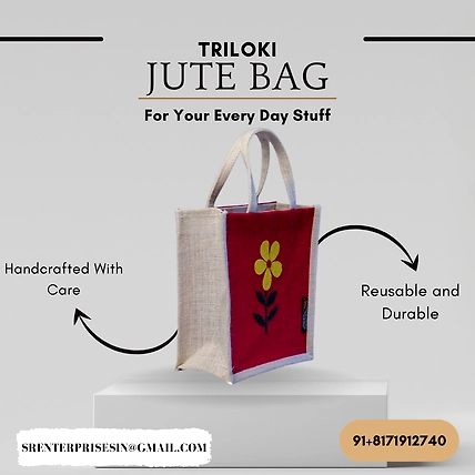 Triloki Natural Jute Tote Bag – #EcoFriendly #MadeInIndia-2