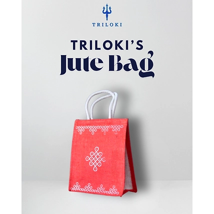 Triloki Designer Gift Jute Bag – #Handcrafted #SustainableGiftBag-12736977