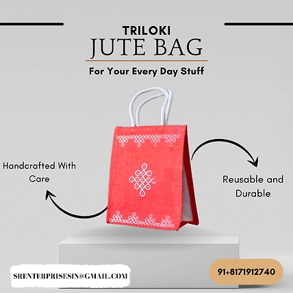 Triloki Designer Gift Jute Bag – #Handcrafted #SustainableGiftBag-2