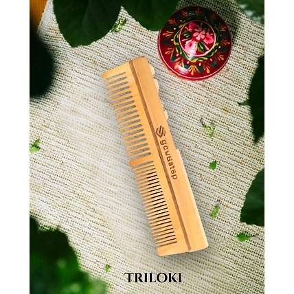 Triloki Pure Neem Wood Comb – Oil-Treated &amp; Anti-Breakage Design-3