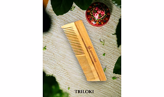 Triloki Pure Neem Wood Comb – Oil-Treated & Anti-Breakage Design