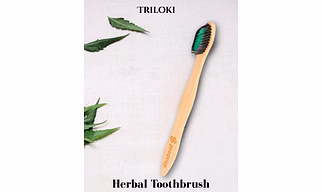 Triloki Bamboo Toothbrush – Soft Black Bristles for Sensitive Gums