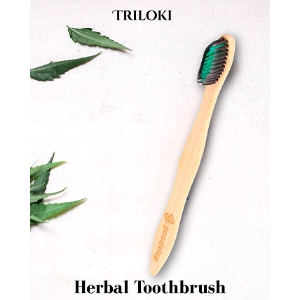 Triloki Bamboo Toothbrush – Soft Black Bristles for Sensitive Gums-12739099