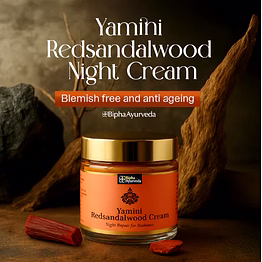 bipha ayurveda yamini redsandalwood night cream -75 gm