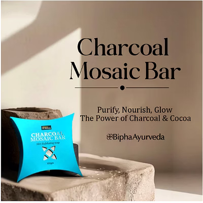 bipha ayurveda charcoal mosaic bar -75 gm