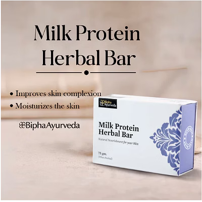 bipha ayurveda milk protein herbal bar - 75 gm