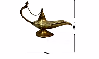 Golden Vintage Brass Aladdin Chirag & Cannon – 7 Inch Decorative Set