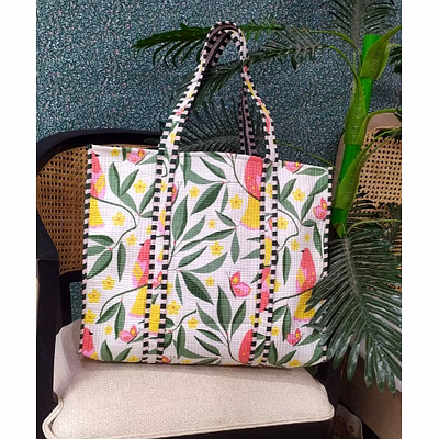 cotton quilted hand bag