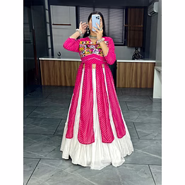 leheriya prints kurtis with traditional lehenga sets