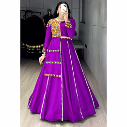 fully stitched violet lehengha