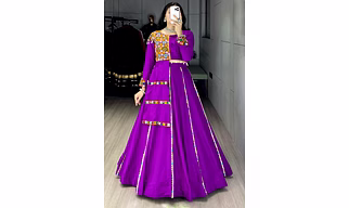 Fully Stitched Violet Lehengha