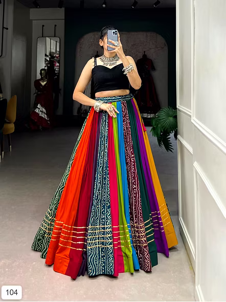 Rainbow Kali Lehengha