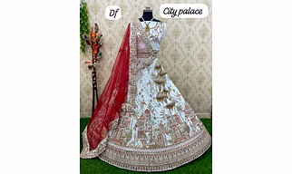 Dulhan Panetra Bridal Lehenga Set – Maroon and Ivory Heavy Embroidered Royal Ensemble