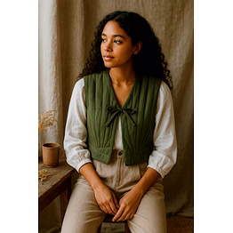 junio 100% cotton womens jacket with bow-tie
