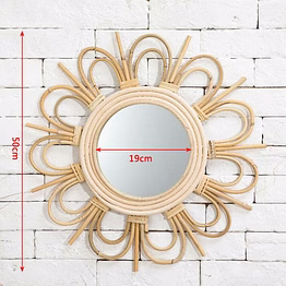 cane/rattan wall mirror