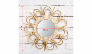 cane/rattan wall mirror