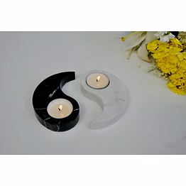ying yang marble candle holder