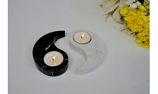 ying yang marble candle holder