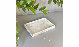 WHITE PURPLE MARBLE TAN TRAY