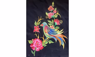Hand painted unstitched blouse pieces
