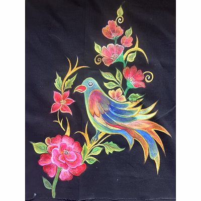 hand painted unstitched blouse pieces