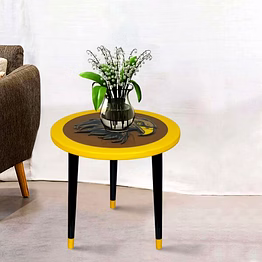 wooden round side table | epoxy end table | coffee table | mid century modern resine | living room furnitur