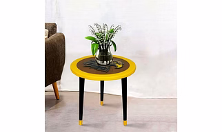 Wooden Round Side Table | Epoxy End Table | Coffee Table | Mid Century Modern Resine | Living Room Furnitur