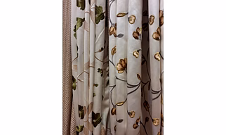 White Embroidered Floral Curtain