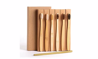 Bamboo Toothbrush 100% Biobased Bristles Eco-Friendly Toothbrush with Soft Bristles | Biodegradable Handle | Plastic-Free Oral Care for Adults