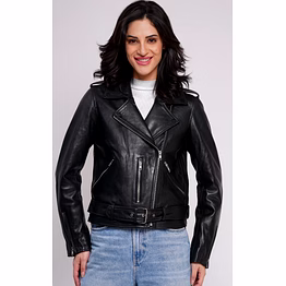100% leather motorcycle biker jacket wx 114