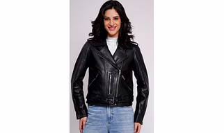 100% LEATHER MOTORCYCLE  BIKER JACKET WX 114